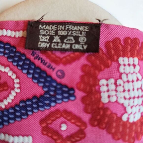 Hermes Pink Silk Scarf - Picture 6 of 9